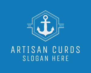 Maritime Anchor Badge logo design