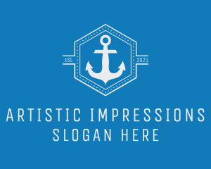 Maritime Anchor Badge logo design