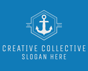 Maritime Anchor Badge logo design