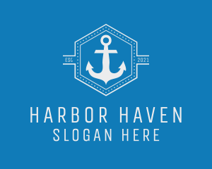 Maritime Anchor Badge logo design