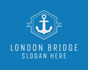 Maritime Anchor Badge logo design