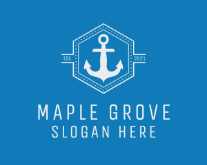 Maritime Anchor Badge logo design