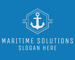 Naval - Maritime Anchor Badge logo design