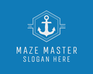 Maritime Anchor Badge logo design