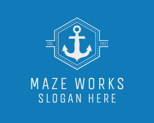 Maritime Anchor Badge logo design