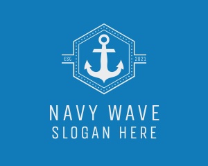 Navy - Maritime Anchor Badge logo design