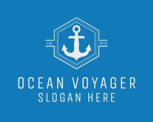 Seafarer - Maritime Anchor Badge logo design