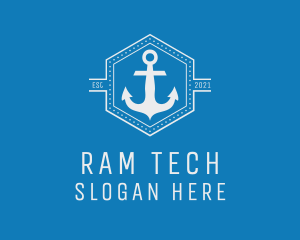 Maritime Anchor Badge logo design