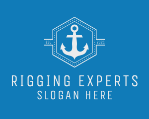 Maritime Anchor Badge logo design