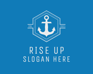 Maritime Anchor Badge logo design