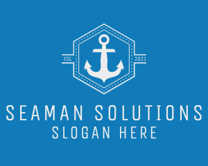 Seaman - Maritime Anchor Badge logo design