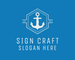 Maritime Anchor Badge logo design