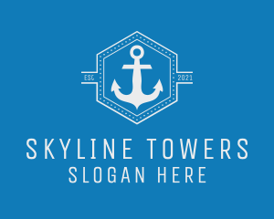 Maritime Anchor Badge logo design