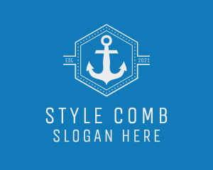 Maritime Anchor Badge logo design