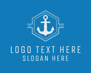 Ferry - Maritime Anchor Badge logo design