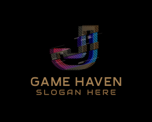Gaming - Gradient Glitch Letter J logo design