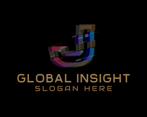 Stream - Gradient Glitch Letter J logo design