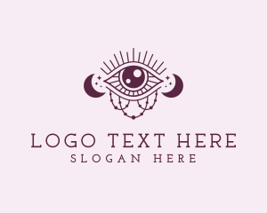 Crescent - Mystical Boho Eye logo design