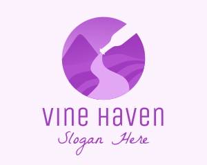 Purple Wine Vineyard logo design