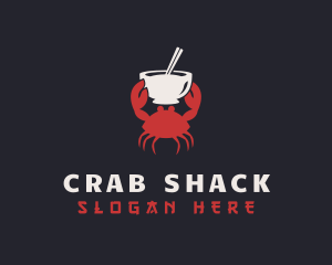 Crab - Crab Bowl Chopsticks logo design