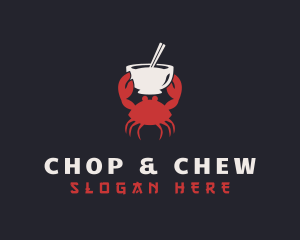 Bowls - Crab Bowl Chopsticks logo design