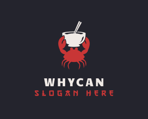 Crab - Crab Bowl Chopsticks logo design