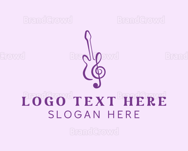 Guitar Clef Music Logo