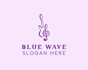 Blues - Guitar Clef Music logo design