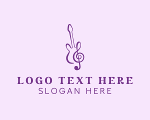 Guitar Clef Music Logo