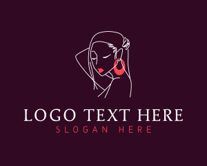 Earrings - Glamorous Feminine Woman logo design