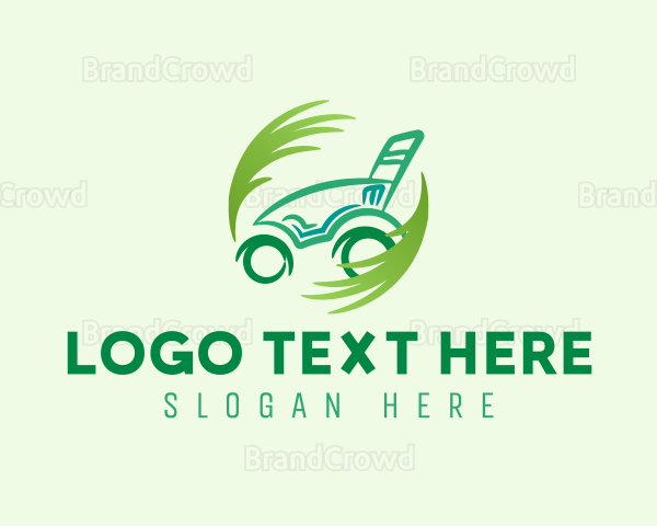 Lawn Mower Grass Logo