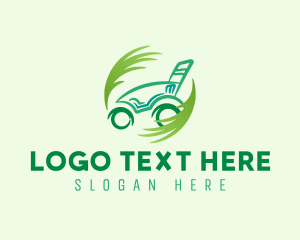 Silhouette - Lawn Mower Grass logo design
