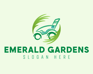 Lawn Mower Grass logo design