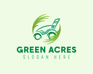 Lawn Mower Grass logo design