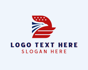 Patriotic - Aviation Eagle Star Letter D logo design