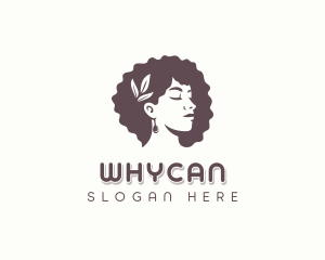 Hair Stylist - Curly Hairstyle Woman logo design