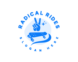 Hand Peace Skateboard logo design