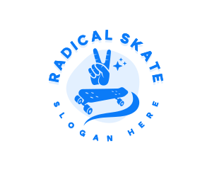 Skateboard - Hand Peace Skateboard logo design