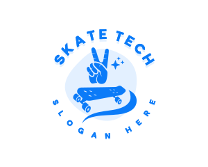 Hand Peace Skateboard logo design