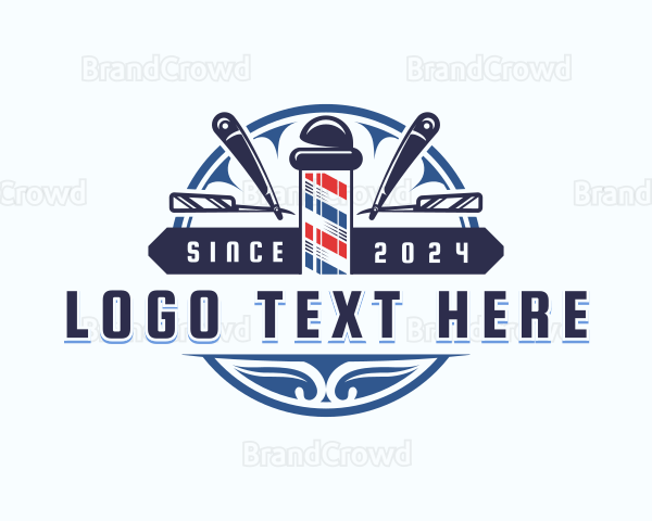 Barber Razor Groomer Logo