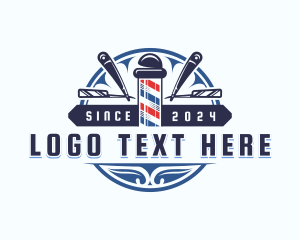 Emblem - Barber Razor Groomer logo design