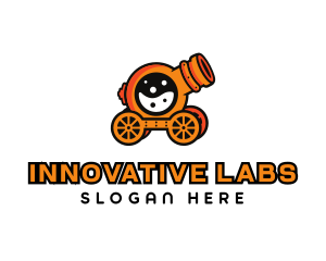 Cannon Lab Flask logo design