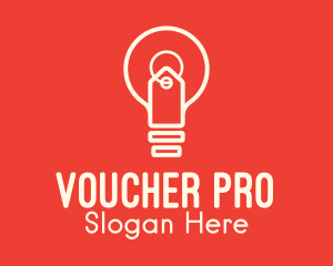 Voucher - Light Bulb Price Tag logo design