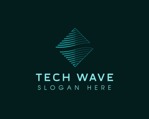 Wave Abstract Tech logo design