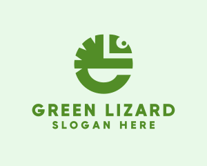 Iguana - Letter E Lizard logo design