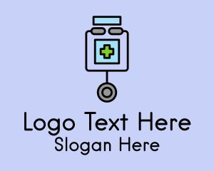 Vein - Blood Bag  Stethoscope logo design
