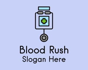 Blood Bag  Stethoscope  logo design