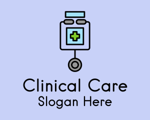 Blood Bag  Stethoscope  logo design