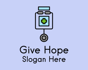Donation - Blood Bag  Stethoscope logo design