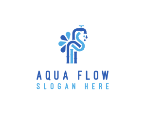 Flow - Faucet Tap Plumbing logo design